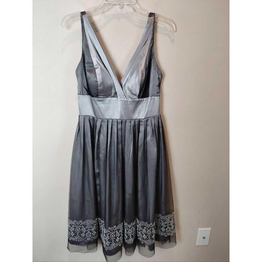 Silver/Black Party Dress Tulle/Sparkles Night Way Little Black Dress Size 14